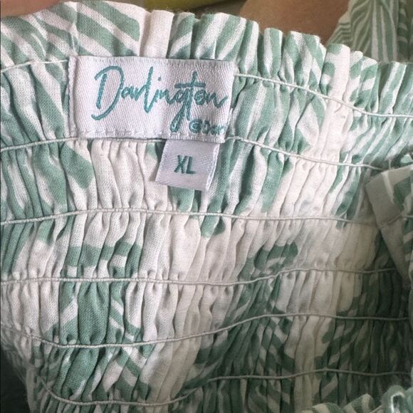Darlington isle Amelia Island Flutter Shell Nap Dress white green XL - Picture 4 of 4